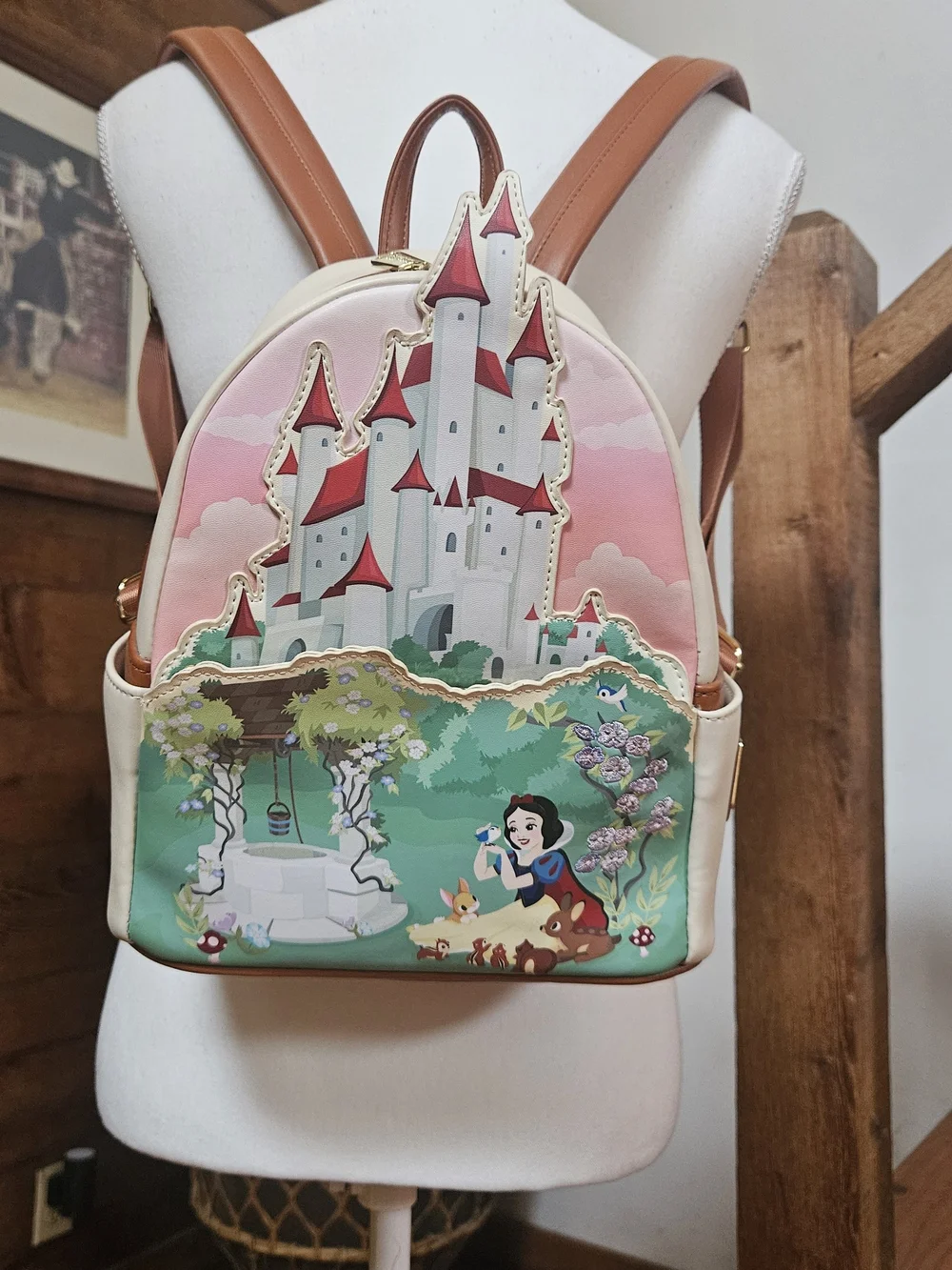 Vintage 80's Disney Snow White Castle Loungefly Backpack